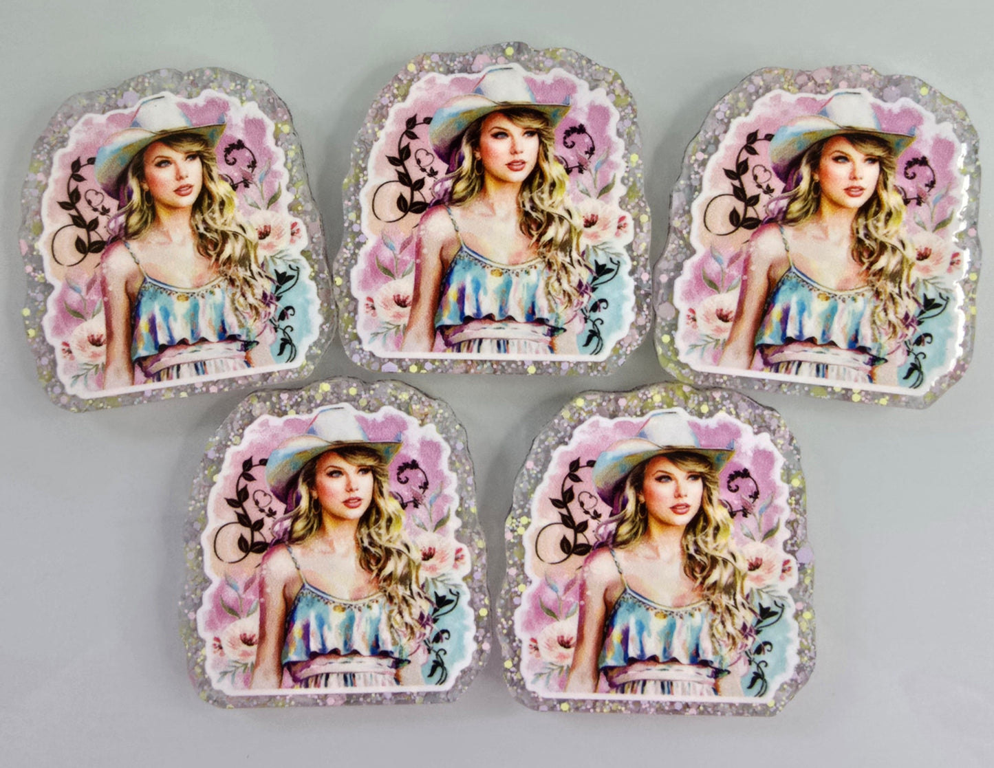 Acrylic Glitter Flatbacks-Cowboy Swiftie