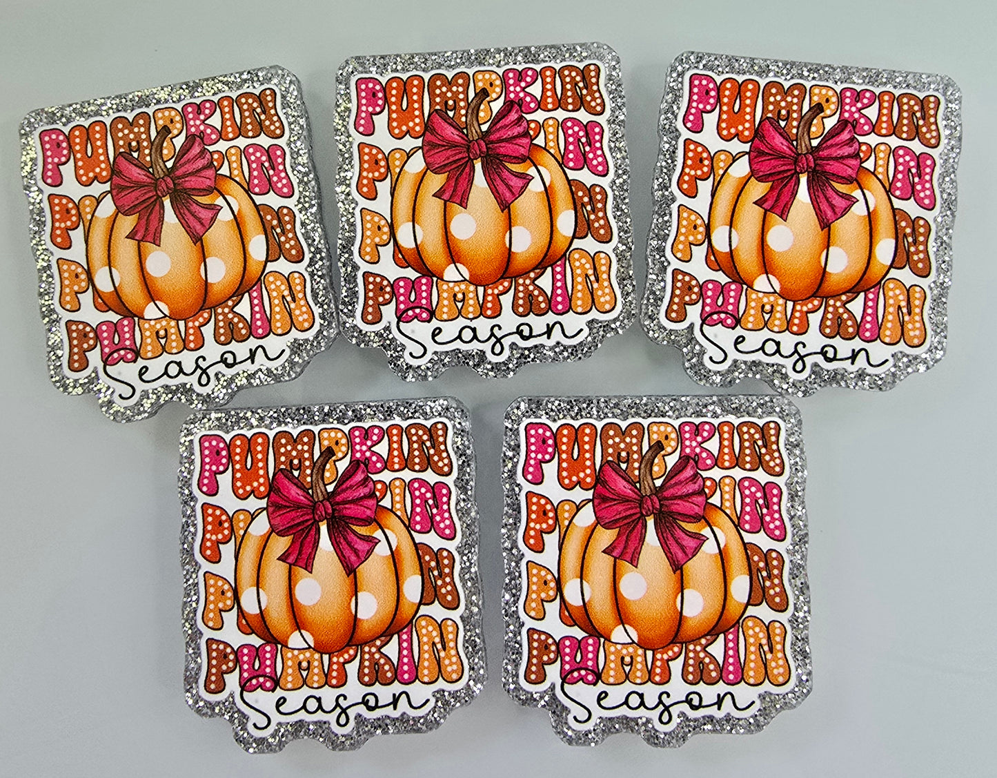 Acrylic Glitter Flatbacks-Pumpkin Season