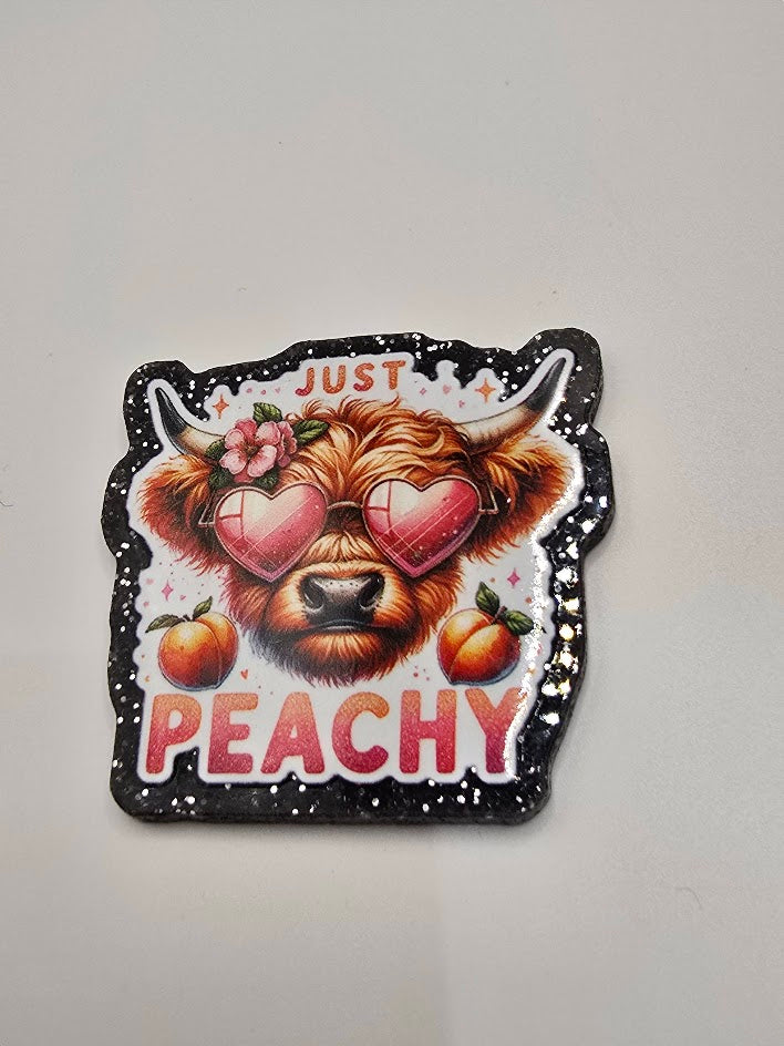 Acrylic Glitter Flatbacks-Just Peachy