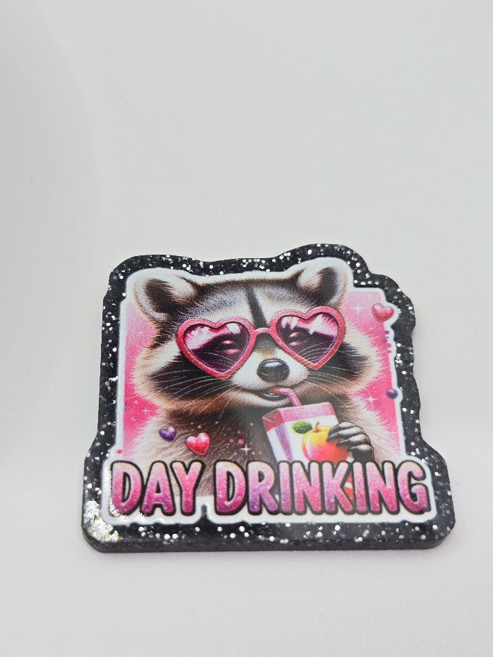 Acrylic Glitter Flatbacks-Day Drinking