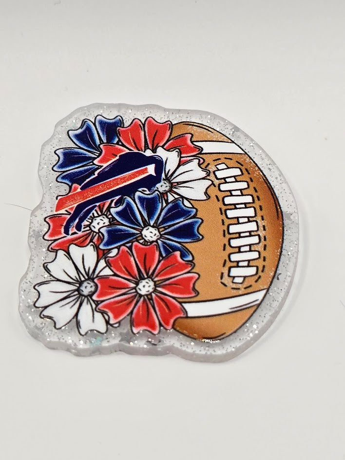Acrylic Glitter Flatbacks - Buffalo Bills Football