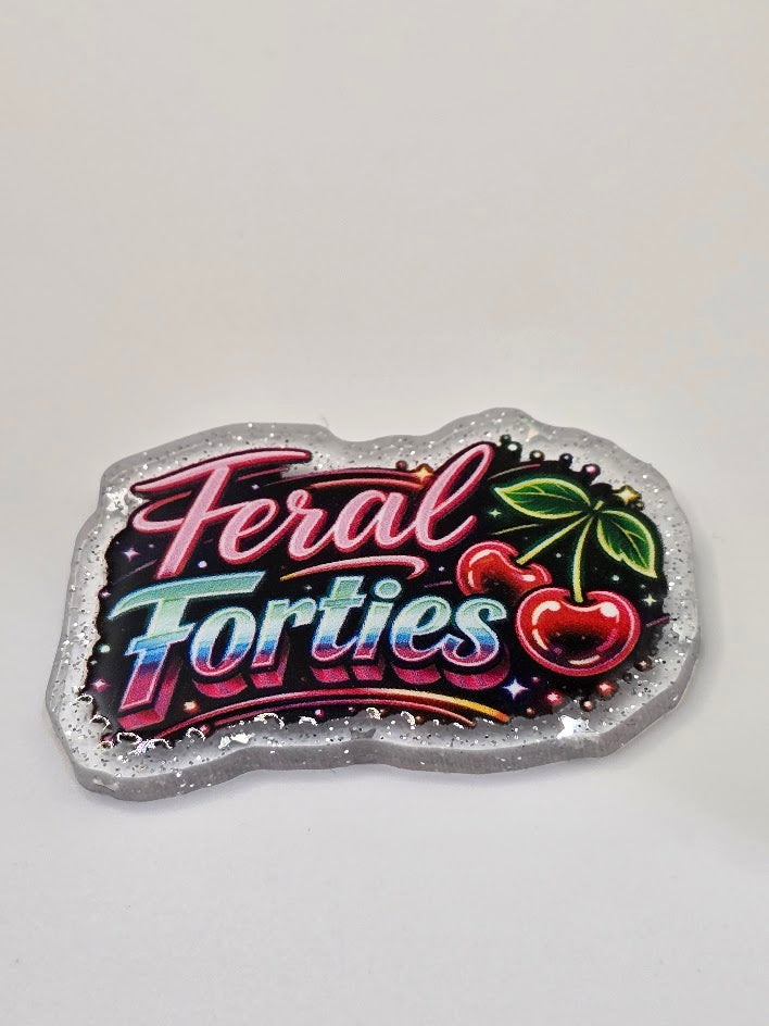 Acrylic Glitter Flatback- Feral Forties