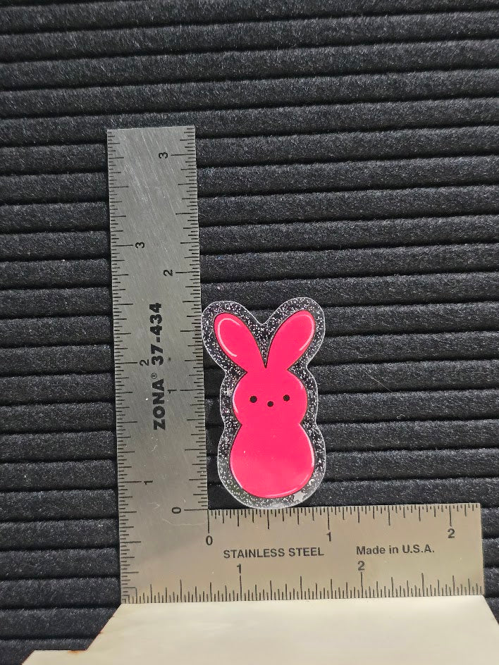 Acrylic Glitter Flatback- Pink Peep
