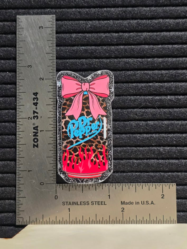 Acrylic Glitter Flatback - Girly Dr Pepper