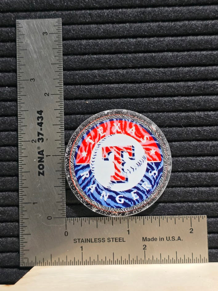 Acrylic Glitter Flatback- Rangers Tiger Stripe