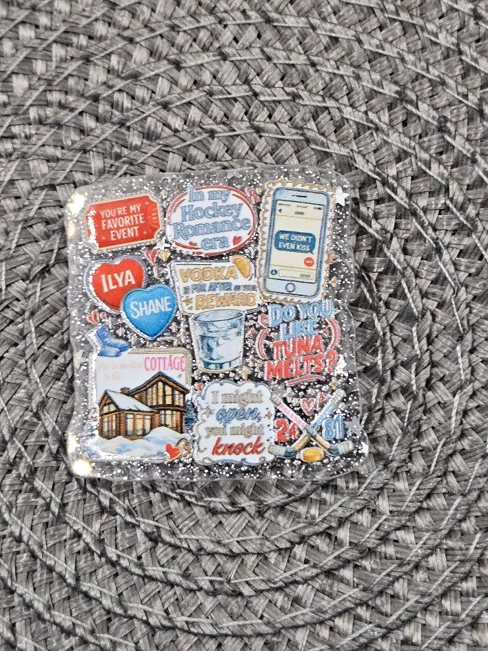 Acrylic Glitter Flatbacks - Hockey Romance Era