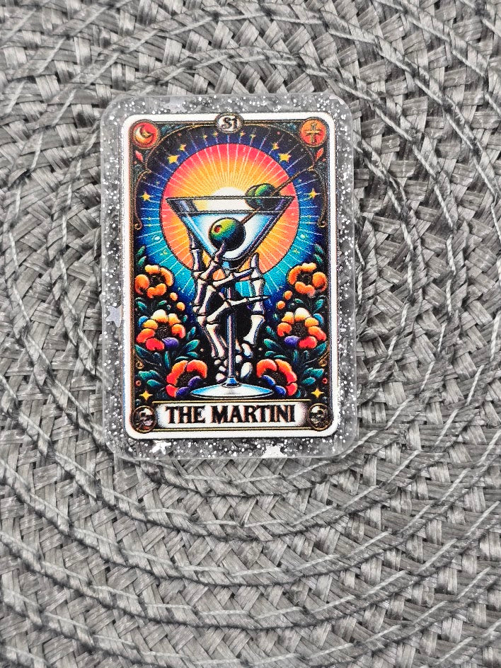 Acrylic Glitter Flatbacks - The Martini