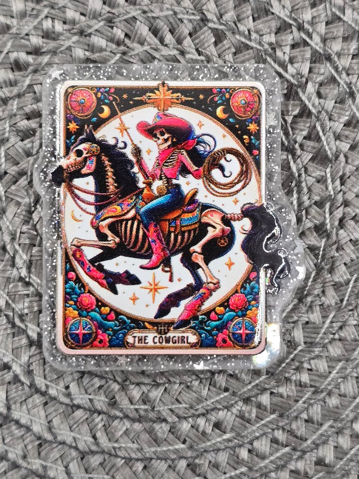 Acrylic Glitter Flatbacks - The Cowgirl