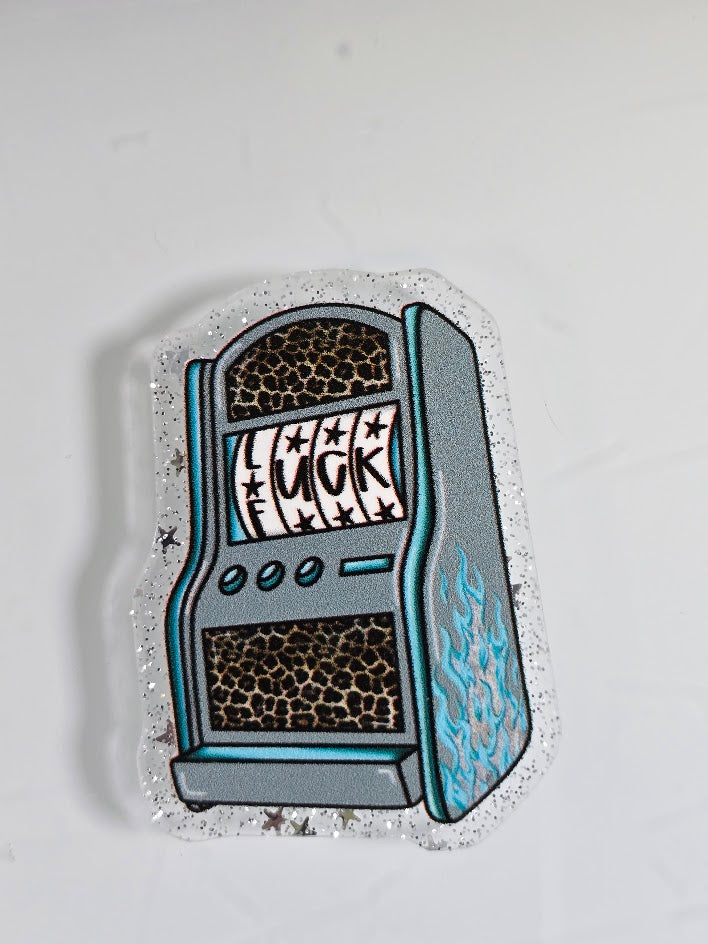 Acrylic Glitter Flatbacks - Luck Or F*ck