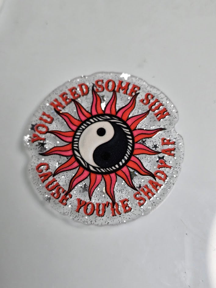 Acrylic Glitter Flatbacks - You Need Some Sun