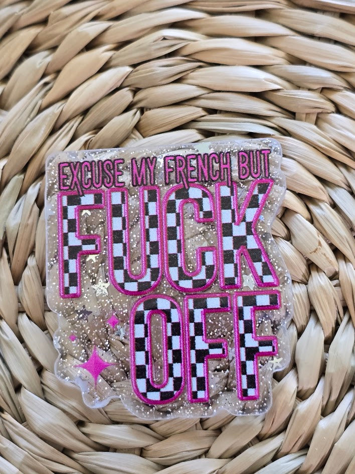 Acrylic Glitter Flatbacks - Excuse My French