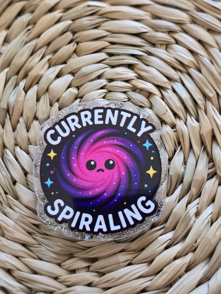 Acrylic Glitter Flatbacks - Currently Spiraling