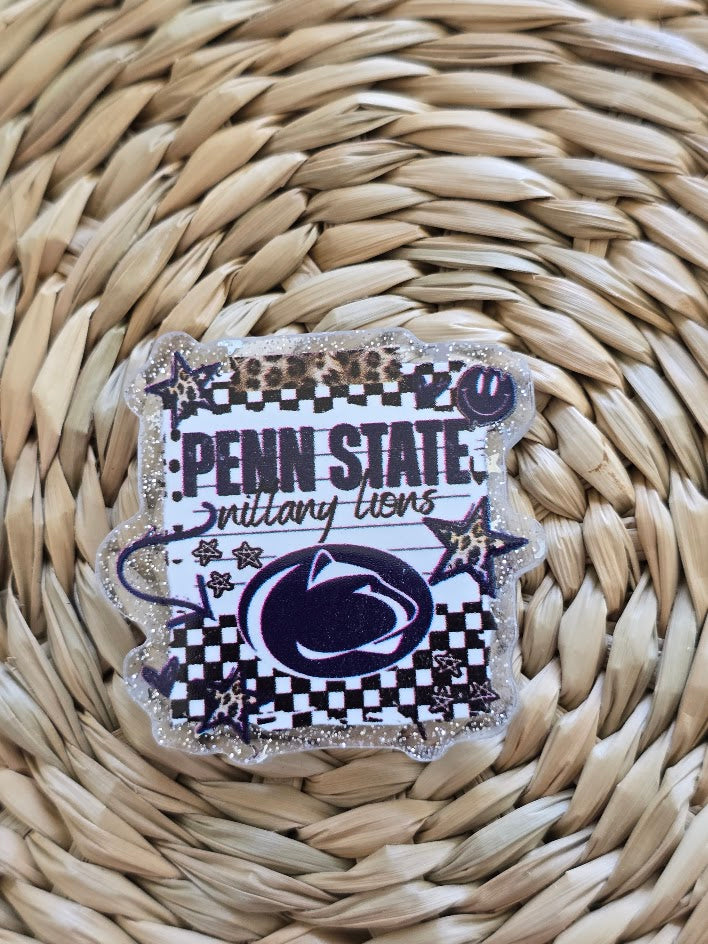 Acrylic Glitter Flatbacks - Penn State Nittany Lions