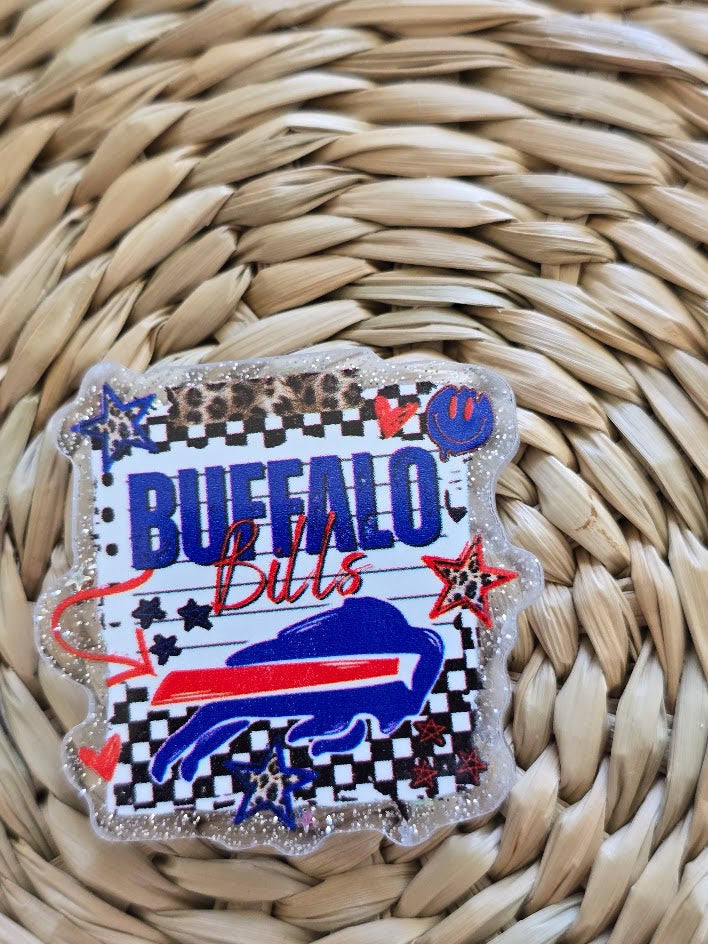 Acrylic Glitter Flatbacks - Buffalo Bills