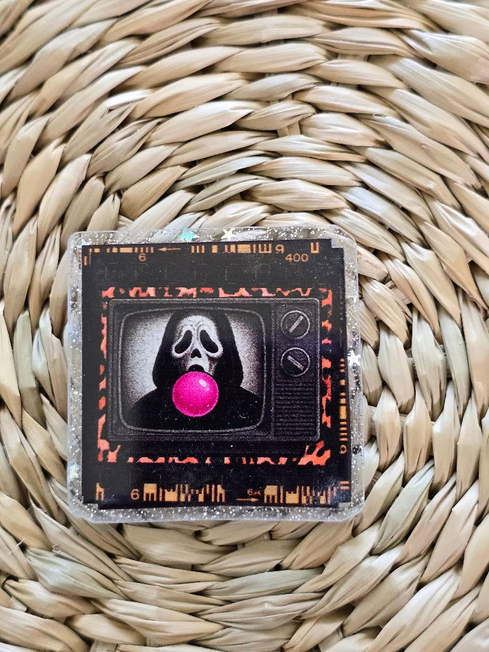 Acrylic Glitter Flatbacks - Ghostface On TV