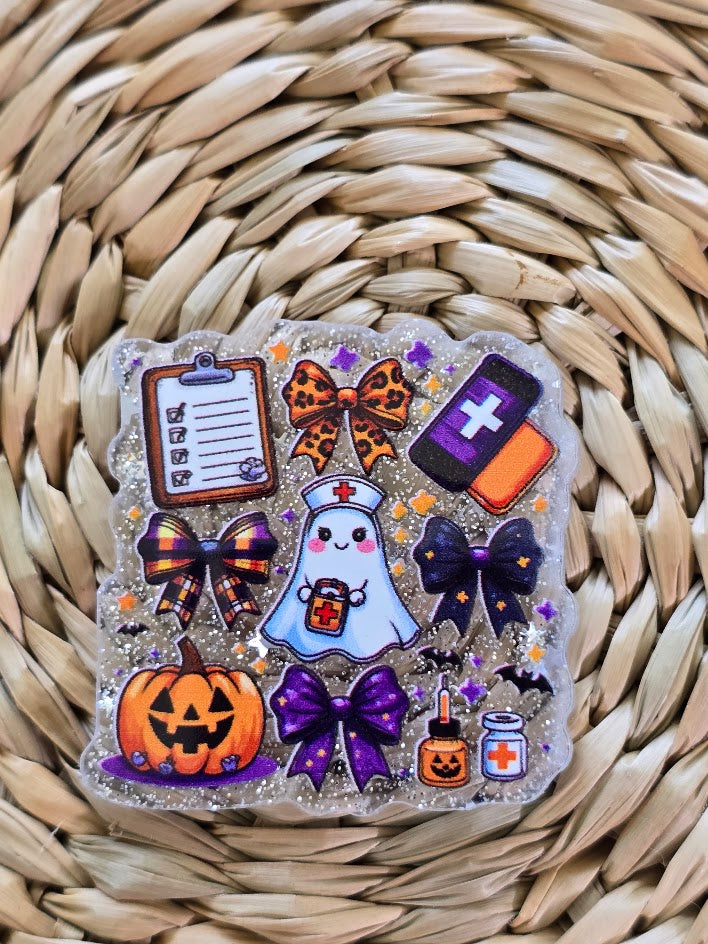 Acrylic Glitter Flatbacks - Halloween Medical Supplies