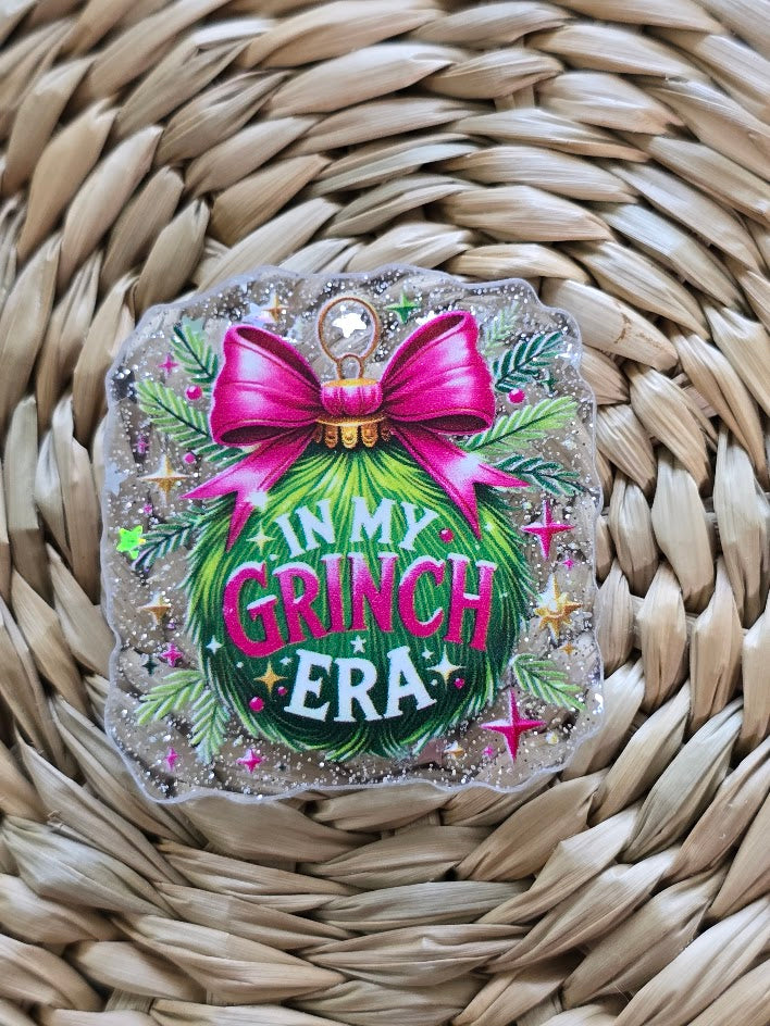 Acrylic Glitter Flatbacks - In My Grinch Era