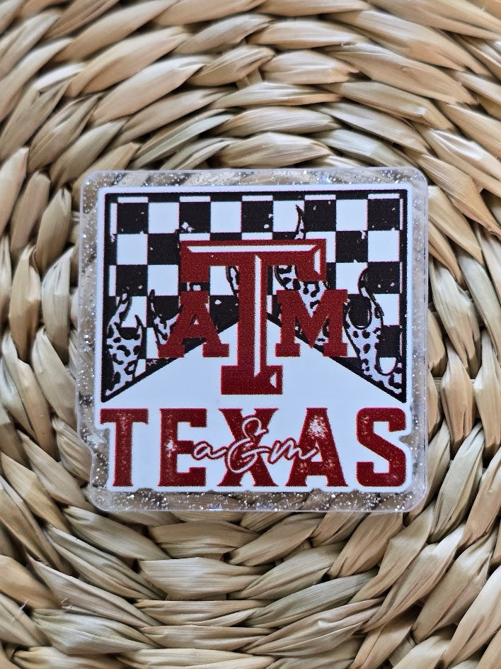 Acrylic Glitter Flatbacks - Texas A&M
