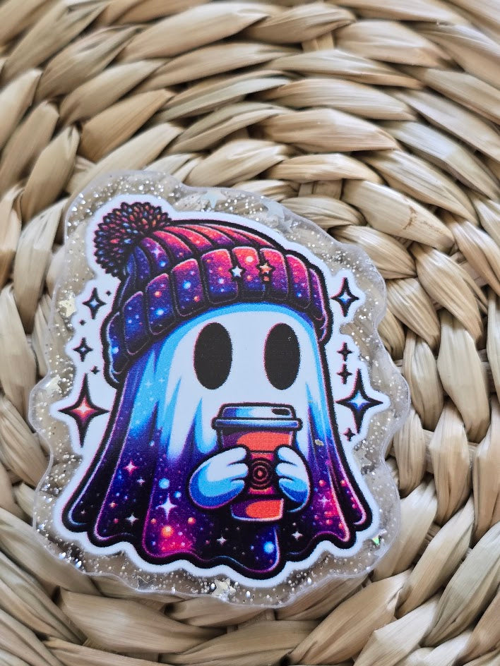 Acrylic Glitter Flatbacks - Ghost Galaxy Colored
