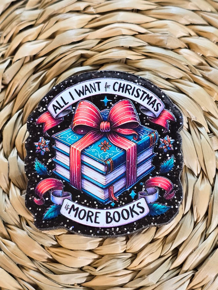 Acrylic Glitter Flatbacks - All I Want For Christmas