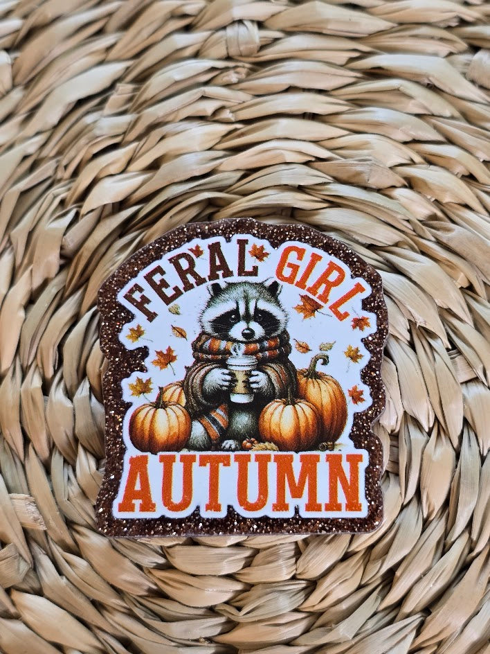 Acrylic Glitter Flatbacks - Feral Girl Autumn