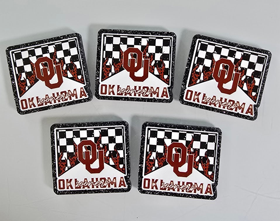 Acrylic Glitter Flatbacks - Oklahoma