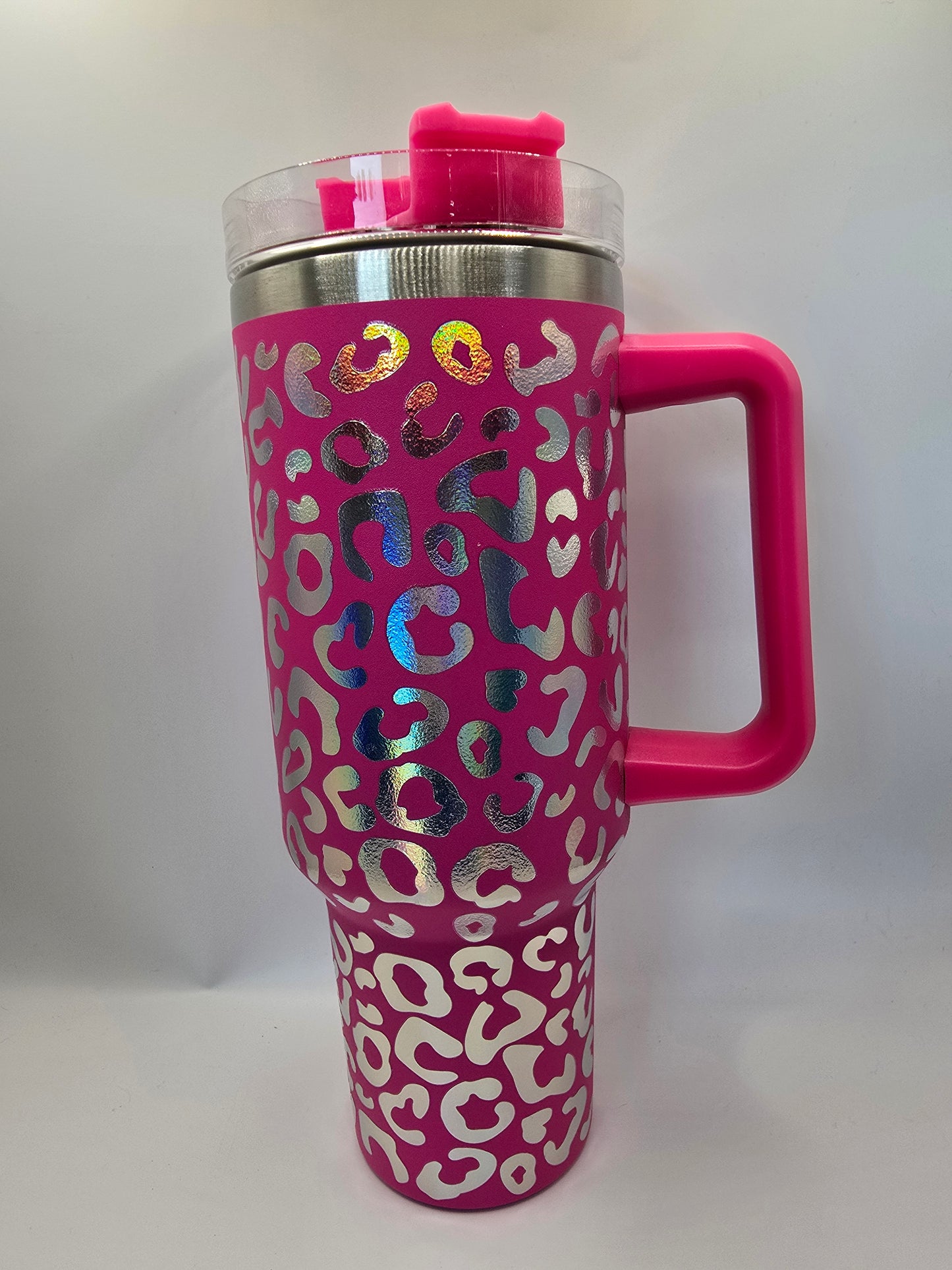 Hot Pink Leopard 40 oz Tumbler