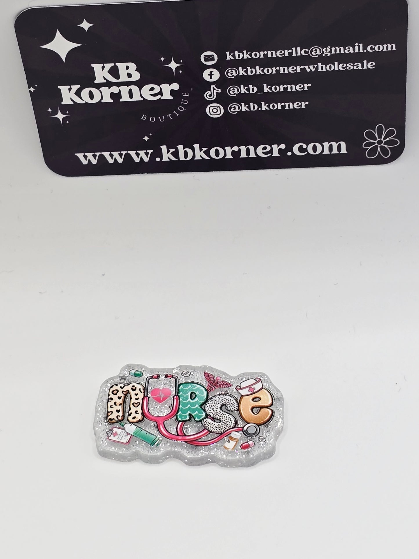 Acrylic Glitter Flatbacks-Nurse