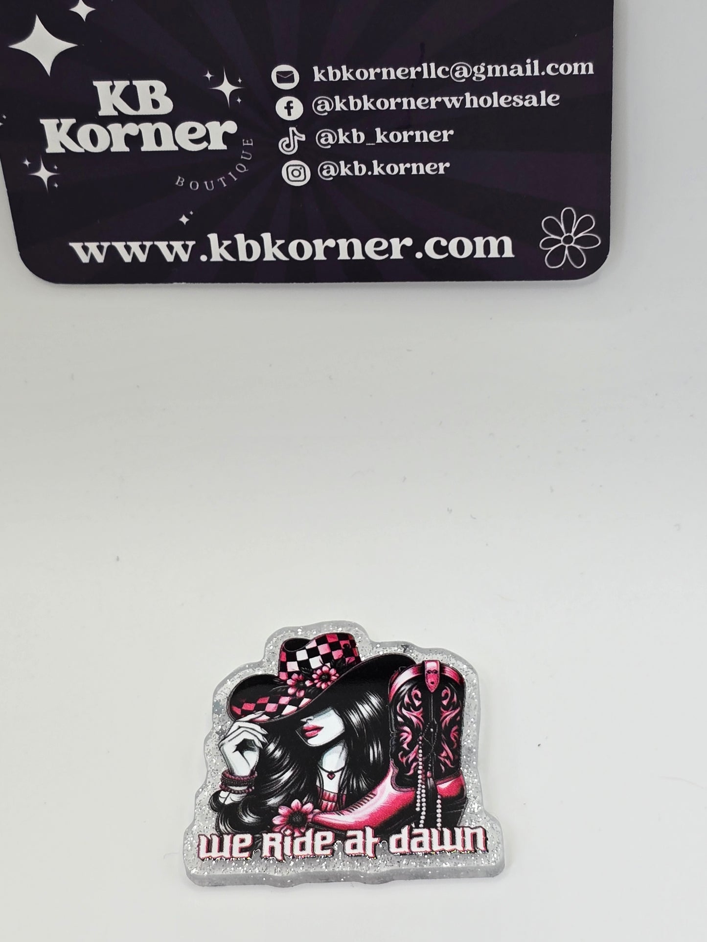 Acrylic Glitter Flatbacks- We Ride At Dawn