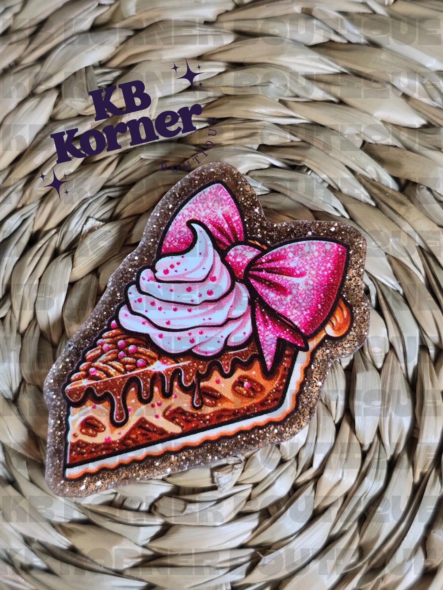 Acrylic Glitter Flatbacks - Sparkling Pecan Pie