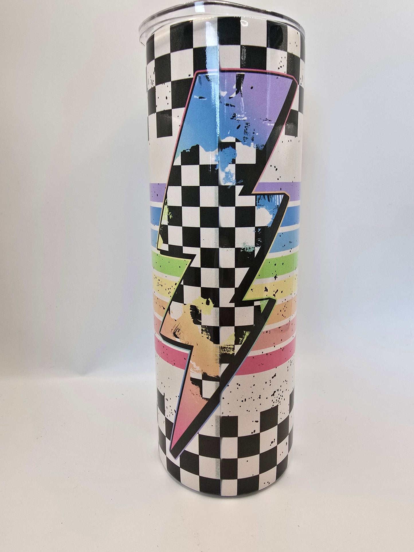 Mama Checkered Lightening Bolt 20oz Tumbler