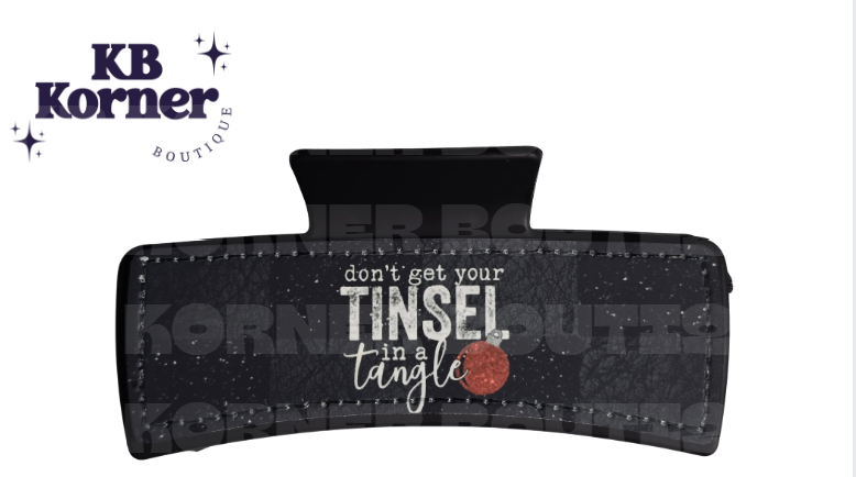 Sassy Hair Clip: Don’t Get Your Tinsel In A Tangle (Red)