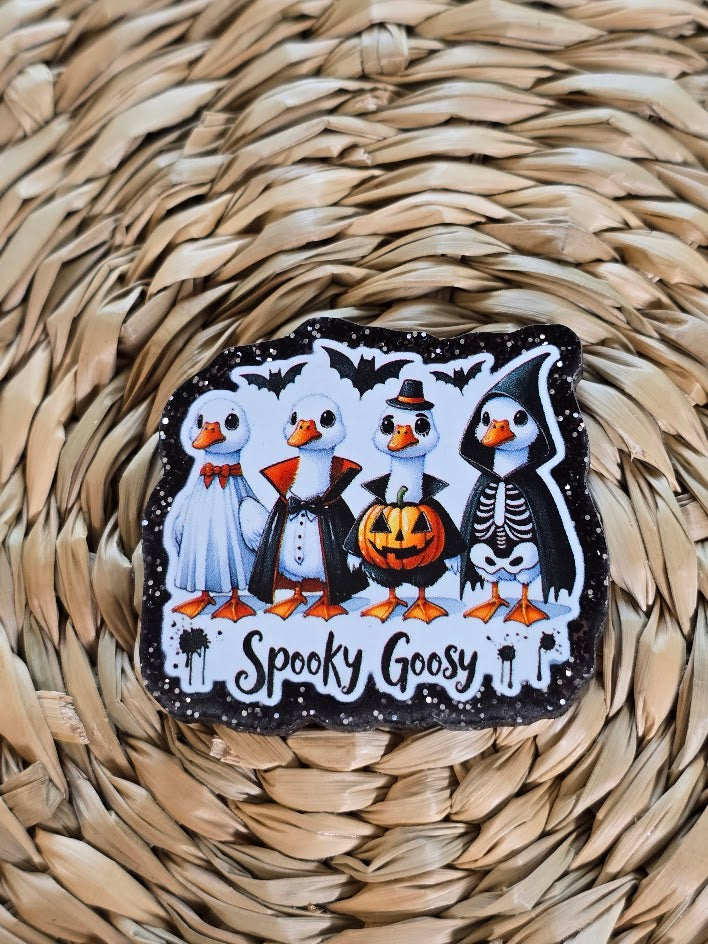 Acrylic Glitter Flatbacks - Spooky Goosy