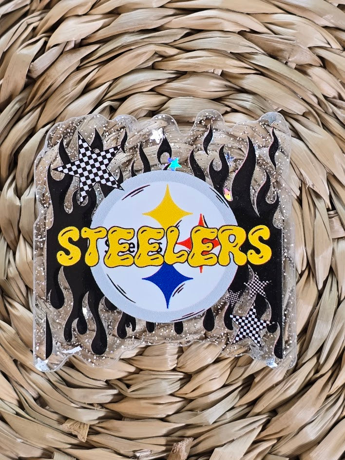Acrylic Glitter Flatbacks - Steelers