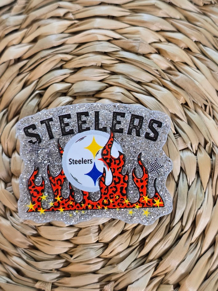 Acrylic Glitter Flatbacks - Steelers