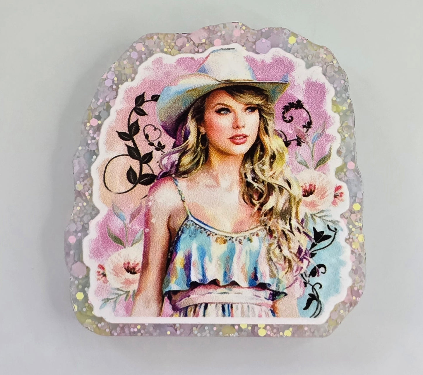 Acrylic Glitter Flatbacks-Cowboy Swiftie