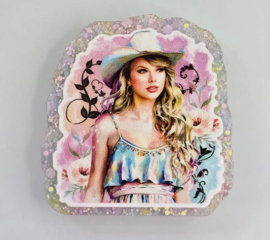 Acrylic Glitter Flatbacks-Cowboy Swiftie
