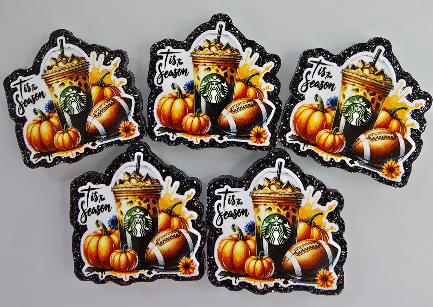 Acrylic Glitter Flatbacks-Tis The Season