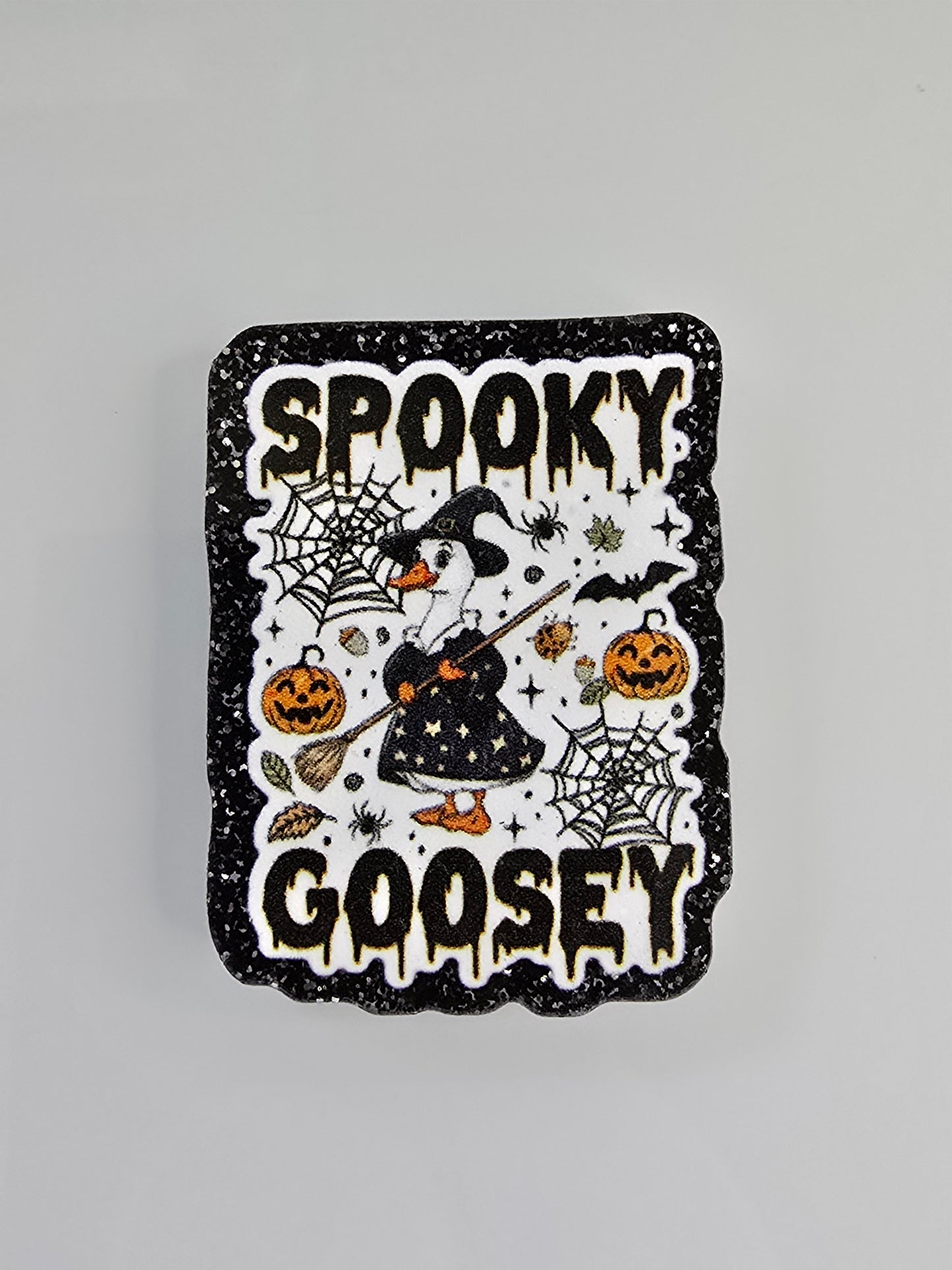 Acrylic Glitter Flatbacks-Spooky Goose
