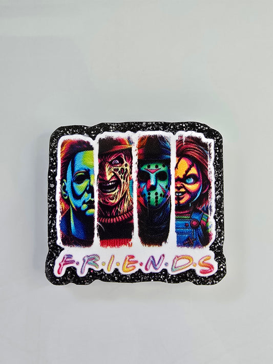 Acrylic Glitter Flatbacks-Friends