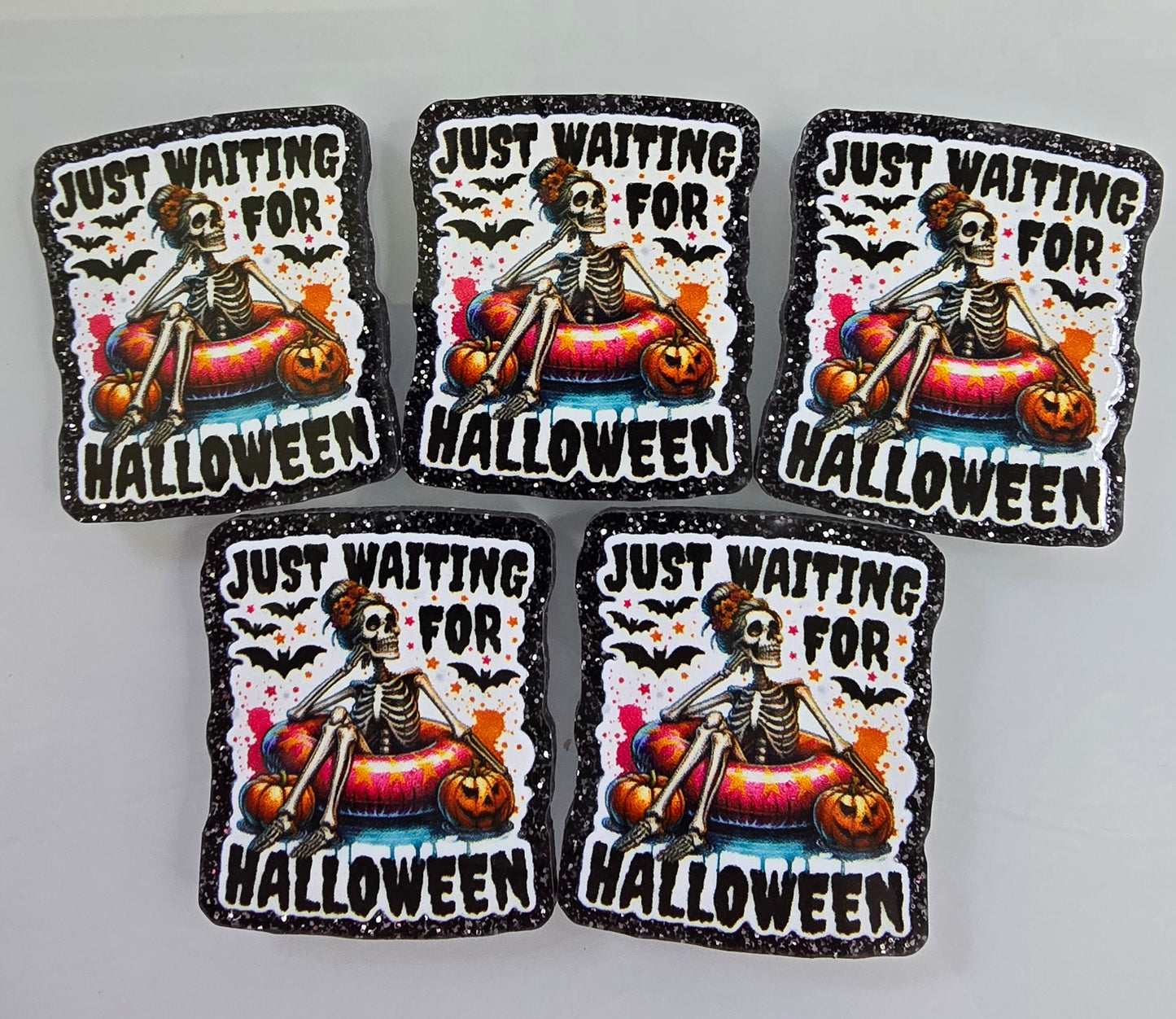 Acrylic Glitter Flatbacks-Just Waiting For Halloween