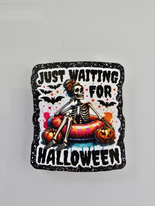 Acrylic Glitter Flatbacks-Just Waiting For Halloween