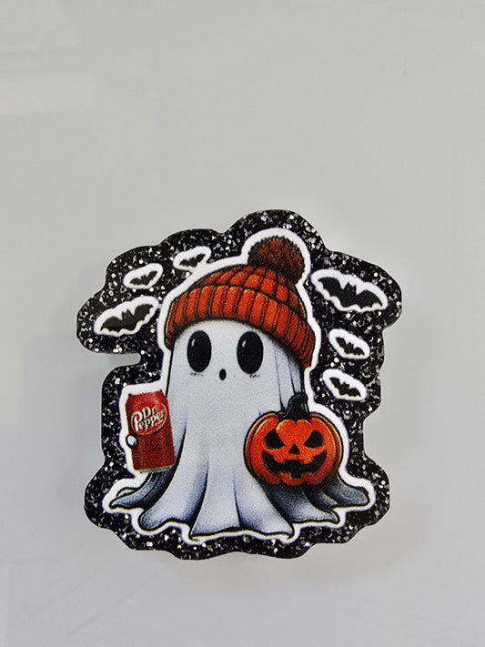 Acrylic Glitter Flatbacks-Dr. Pepper Ghosty