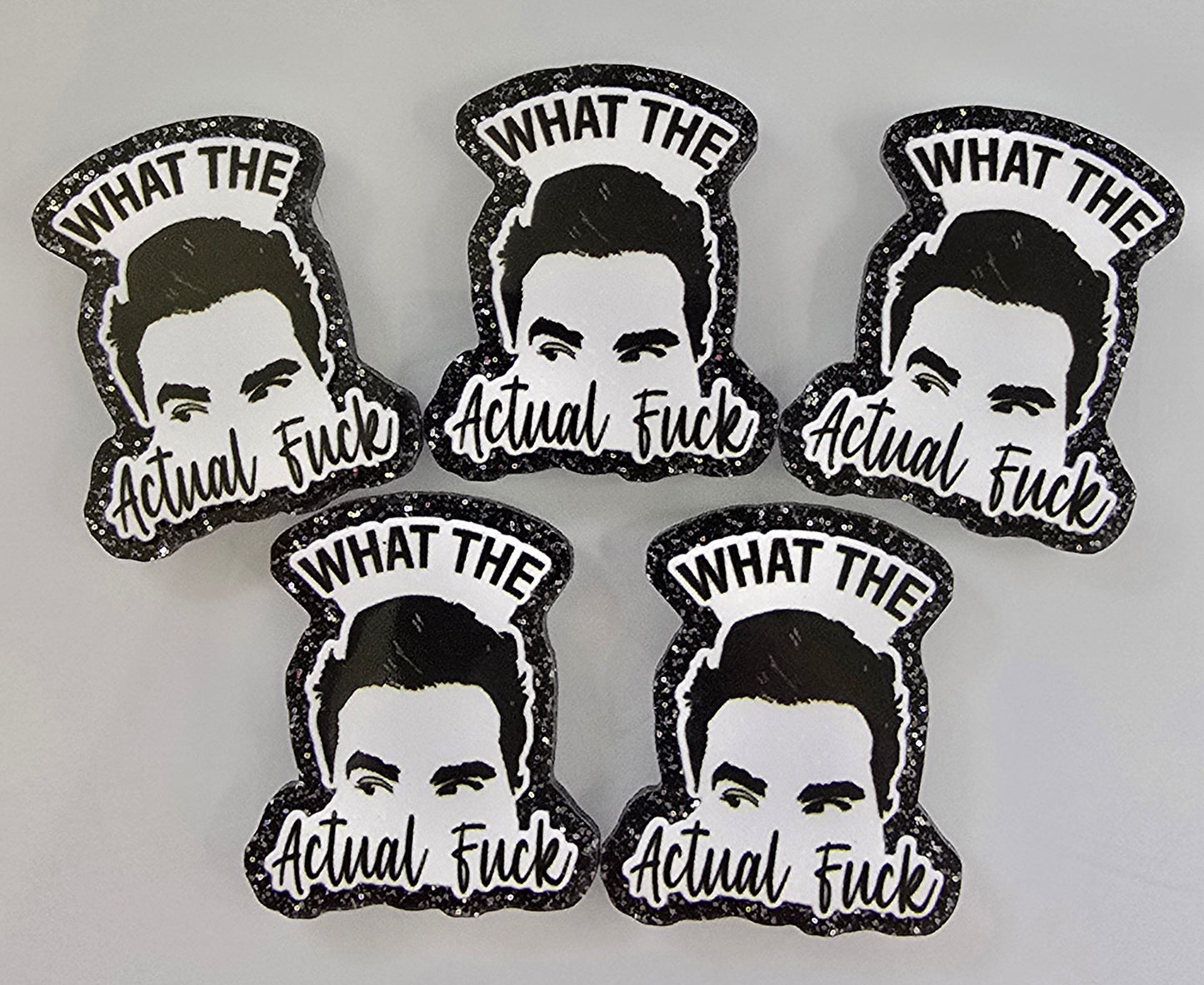 Acrylic Glitter Flatbacks-What The Actual Fuck