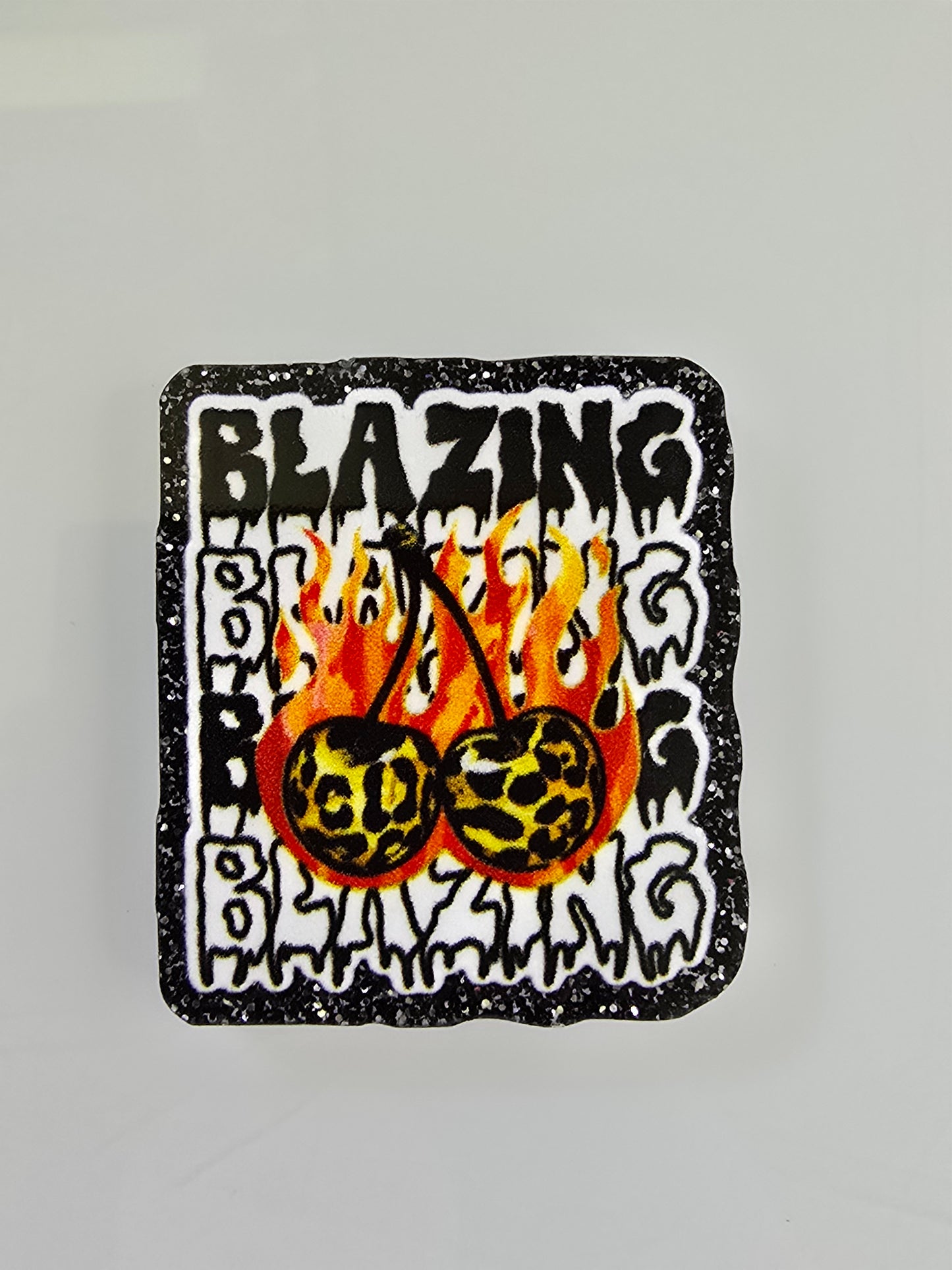 Acrylic Glitter Flatbacks-Blazing