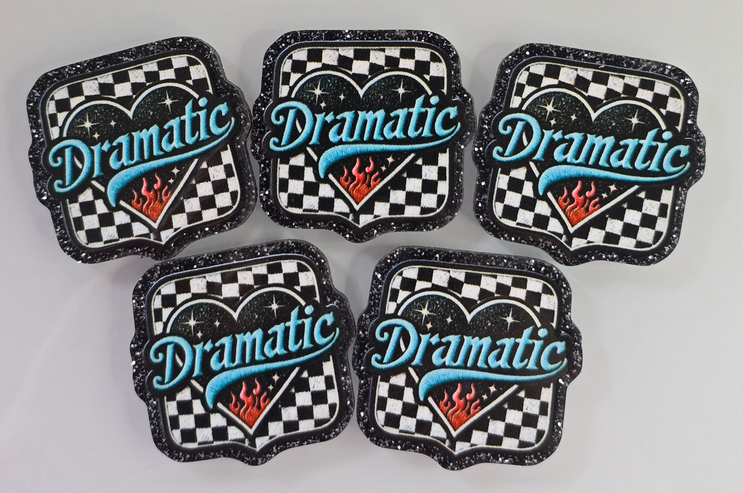 Acrylic Glitter Flatbacks-Dramatic
