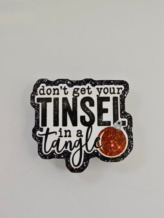 Acrylic Glitter Flatbacks-Don't Get Your Tinsel in a Tangle