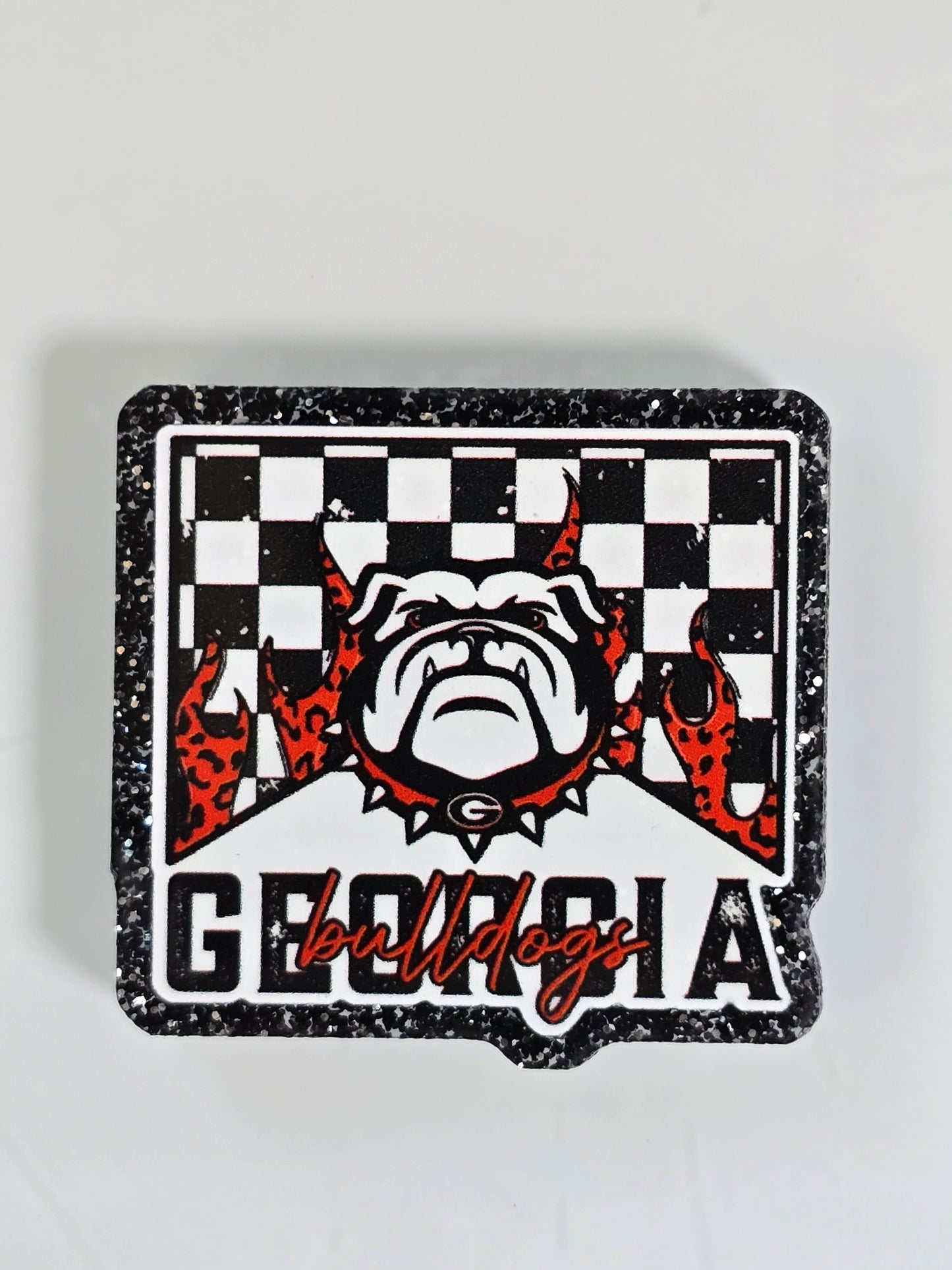 Acrylic Glitter Flatbacks - Bulldogs