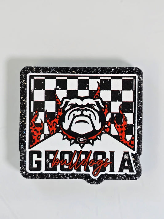 Acrylic Glitter Flatbacks - Bulldogs