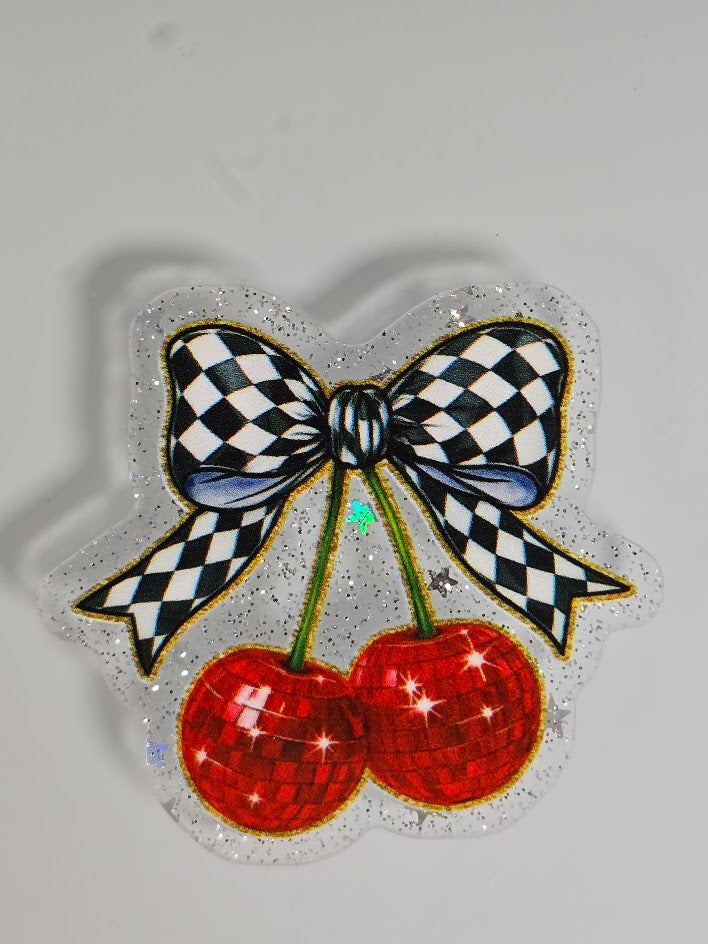 Bogg Bag Charms - Checkered Cherries